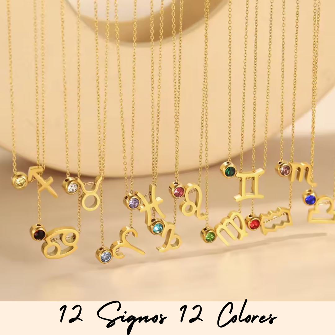 Colgante doble de Símbolo y Zirconita para VIRGO