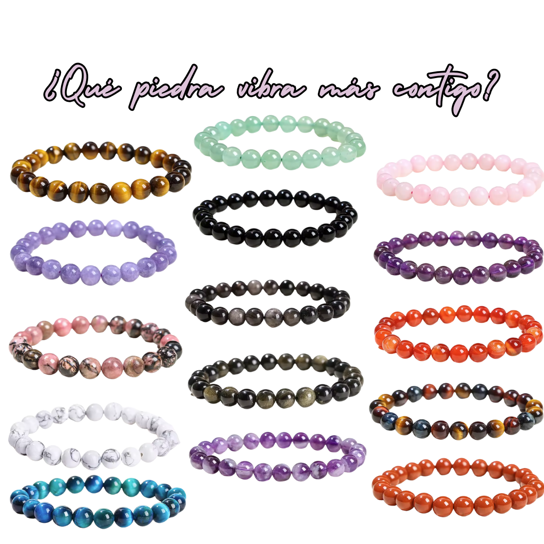 Pulsera de cuentas para Piscis - Piedras Naturales Cuarzo Rosa
