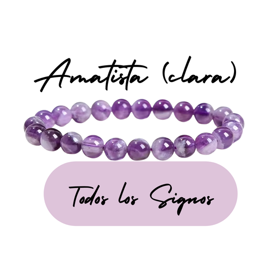 Pulsera de cuentas para Virgo - Piedras Naturales Amatista (Clara)