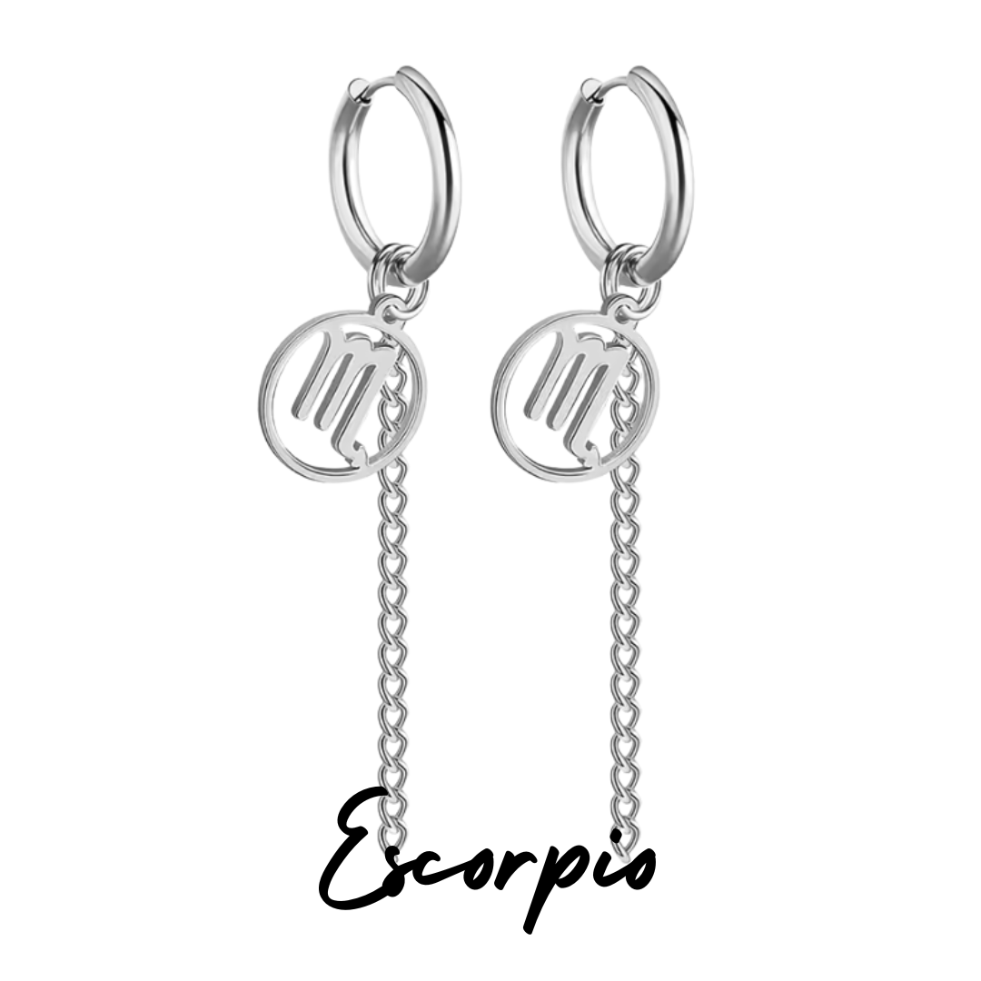 Pendientes Largos con Símbolo del Zodiaco