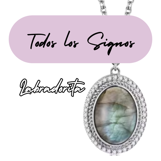 Colgante de Plata de Virgo - Piedra Natural Labradorita