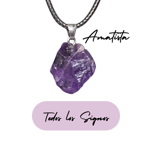 Colgante Energético Virgo - Piedra Natural Amatista