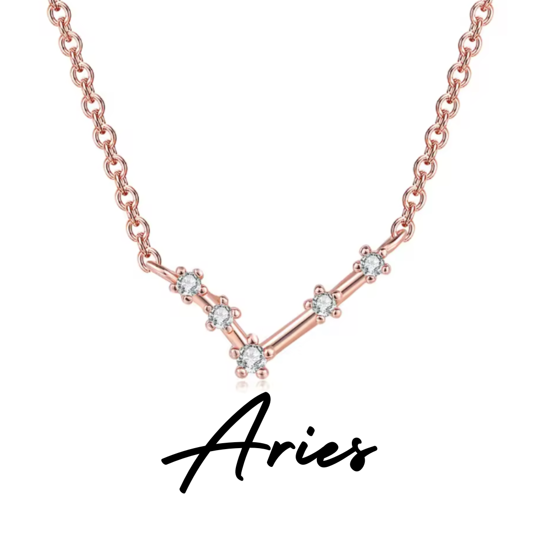 Collar con Constelación de ARIES Oro Rosa