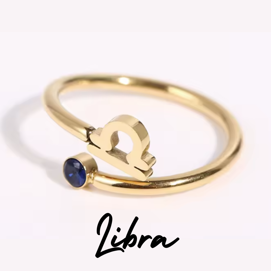 Anillo Dorado con Símbolo del Zodiaco