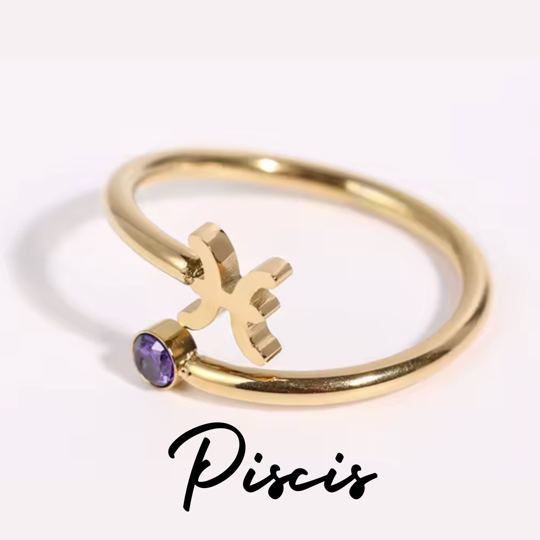 Anillo Dorado con Símbolo del Zodiaco