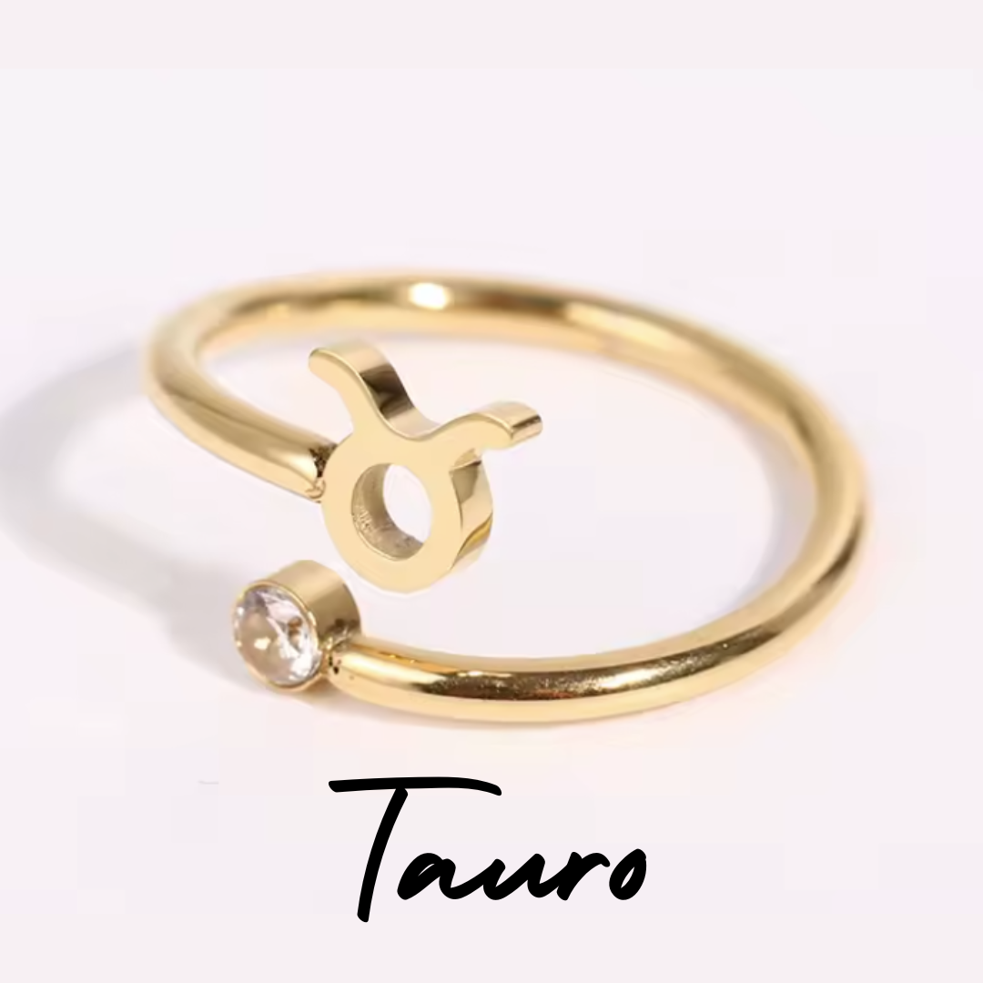 Anillo Dorado con Símbolo del Zodiaco