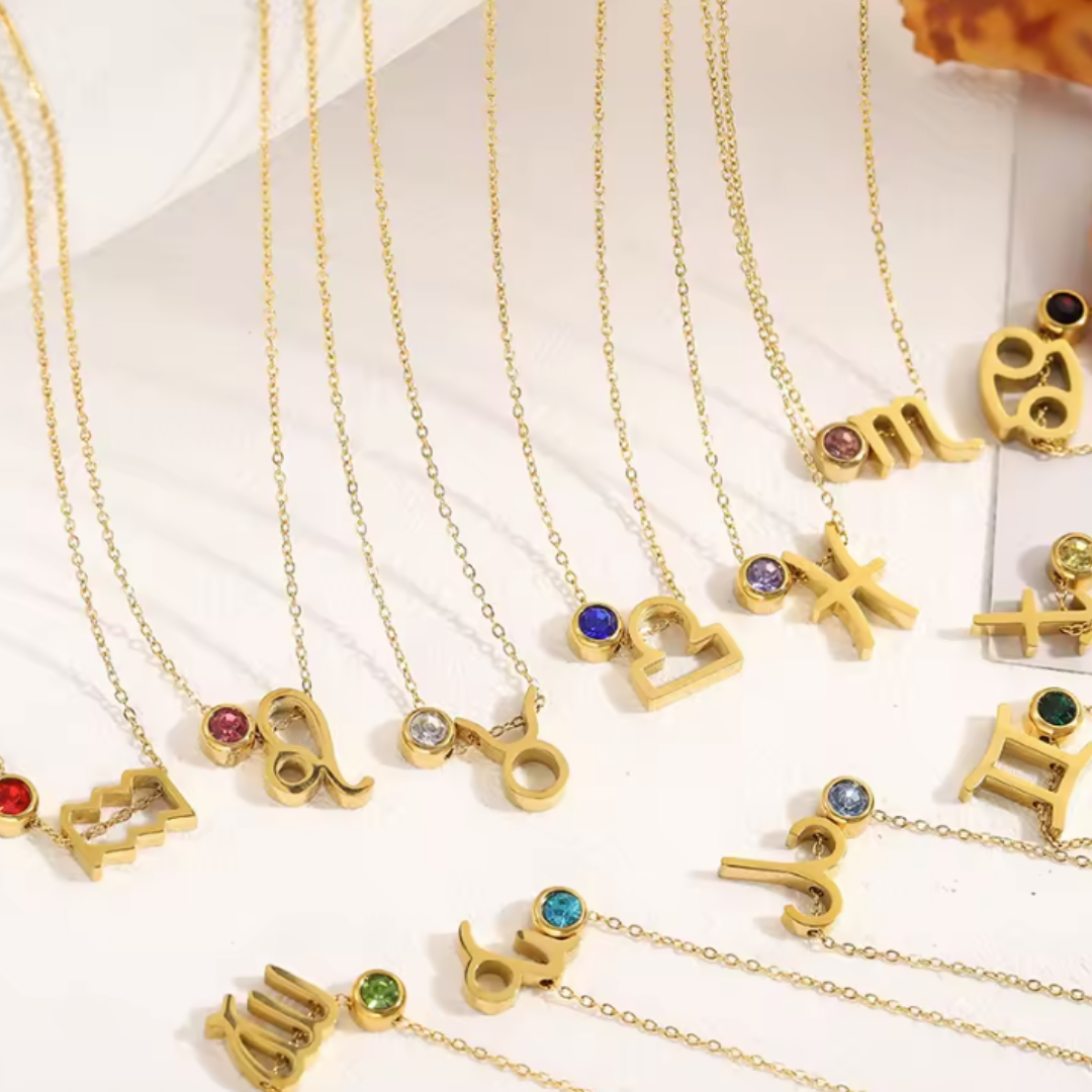 Colgante doble de Símbolo y Zirconita para VIRGO