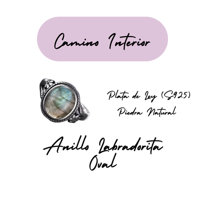 Anillo Labradorita Oval - Camino Interior - Plata de Ley