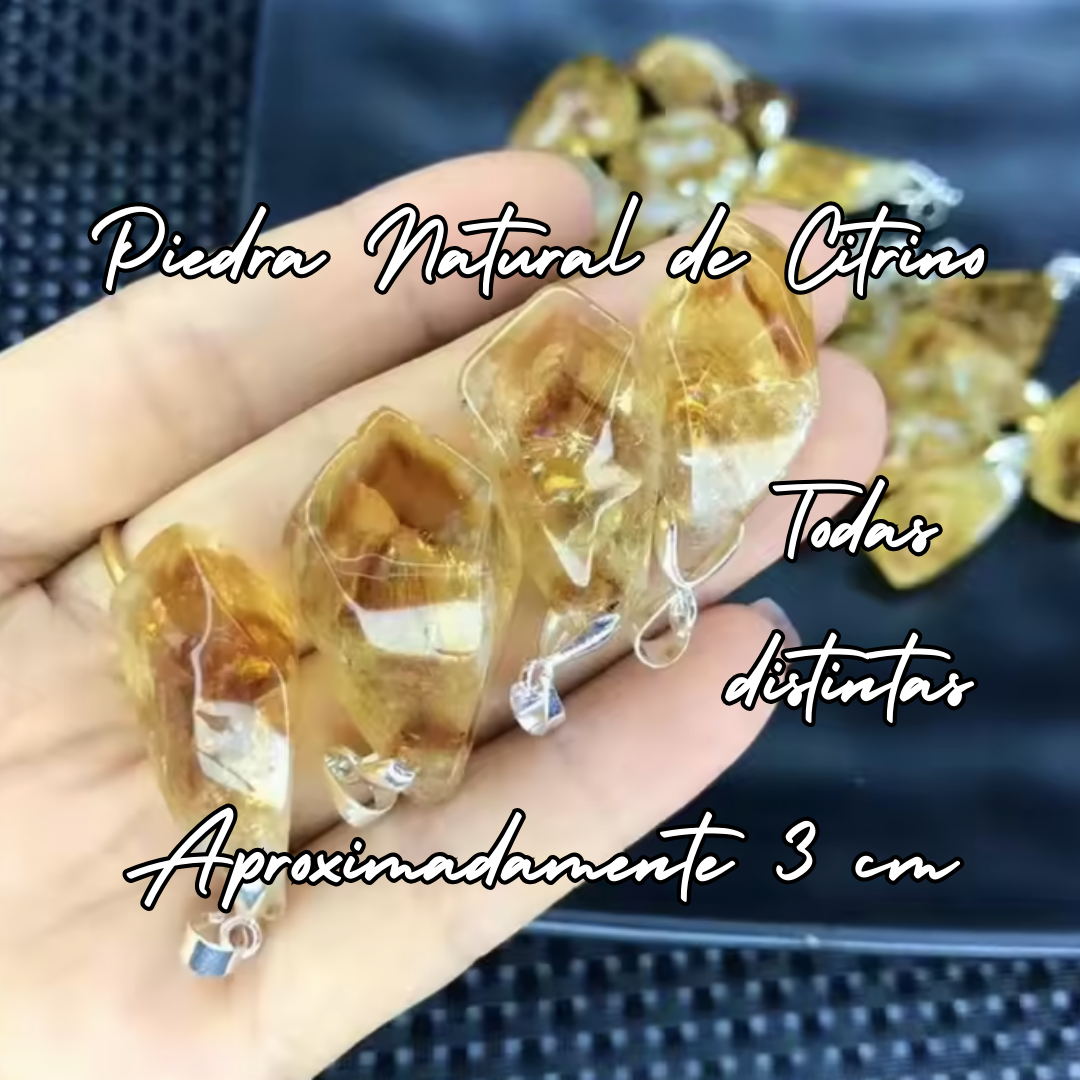 Colgante Energético Tauro - Piedra Natural Citrino