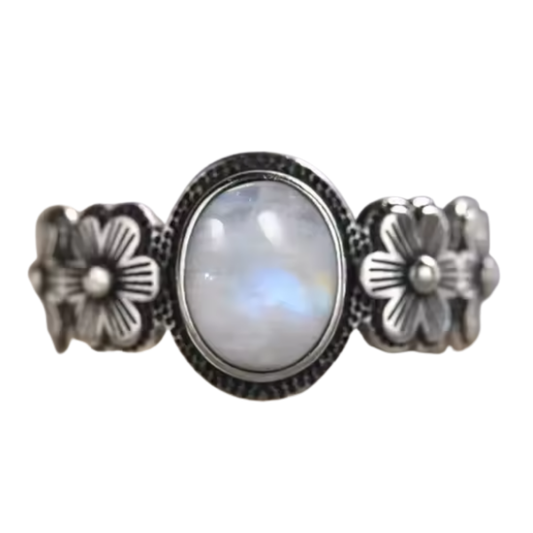 Anillo Piedra Lunar Oval - Pureza - Plata de Ley