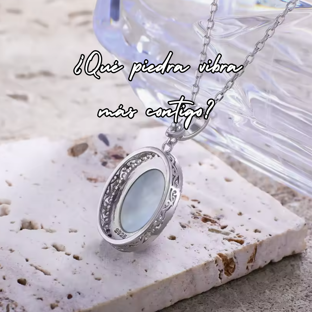 Colgante de Plata de Cáncer - Piedra Natural Piedra Lunar