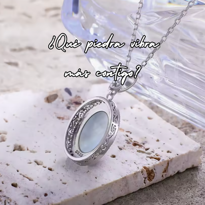 Colgante de Plata de Cáncer - Piedra Natural Piedra Lunar