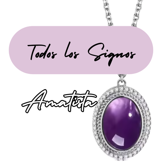 Colgante de Plata de Leo - Piedra Natural Amatista