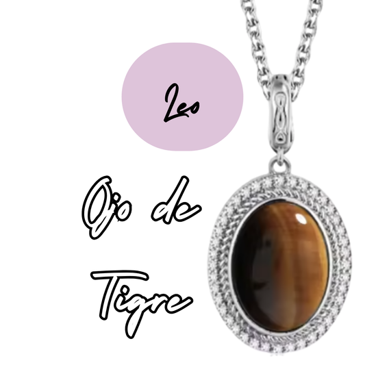 Colgante de Plata de Leo - Piedra Natural Ojo de Tigre