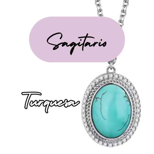 Colgante de Plata de Sagitario - Piedra Natural Turquesa