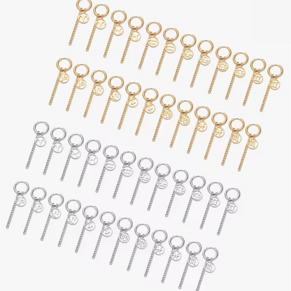 Pendientes Largos Dorados con Signo de VIRGO