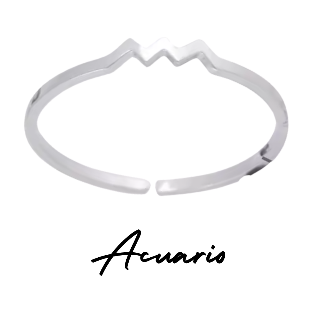 Anillo Plateado con Símbolo del Zodiaco