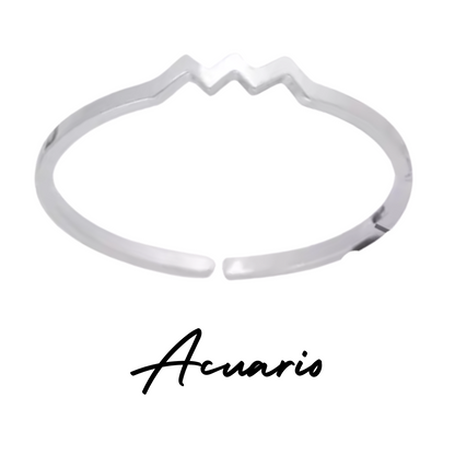 Anillo Plateado con Símbolo del Zodiaco