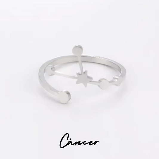 Anillo Plateado con Constelación de CÁNCER
