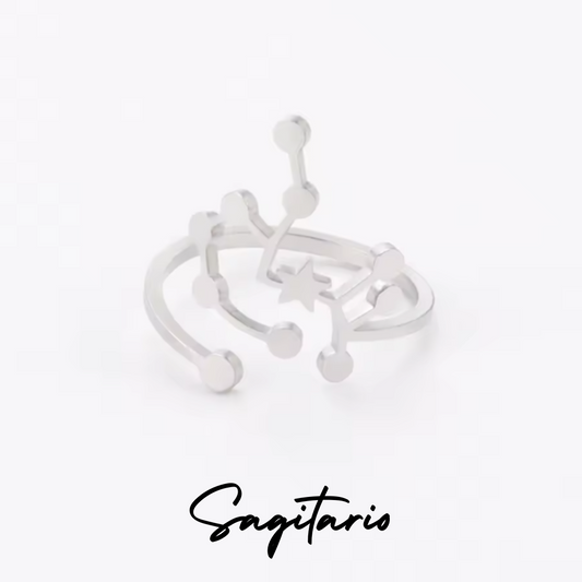 Anillo Plateado con Constelación de SAGITARIO