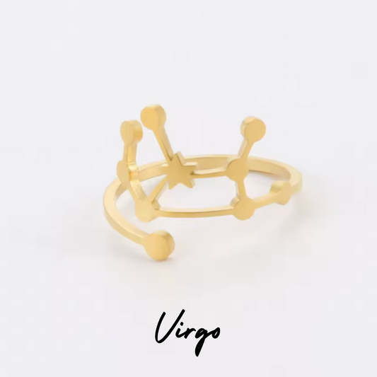 Anillo Dorado con Constelación de VIRGO