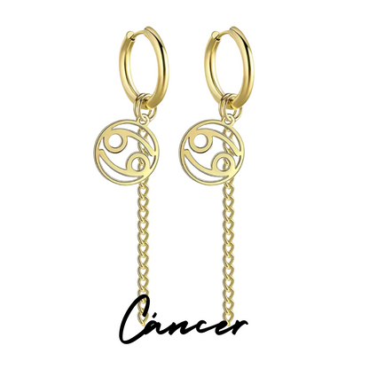 Pendientes Largos con Símbolo del Zodiaco