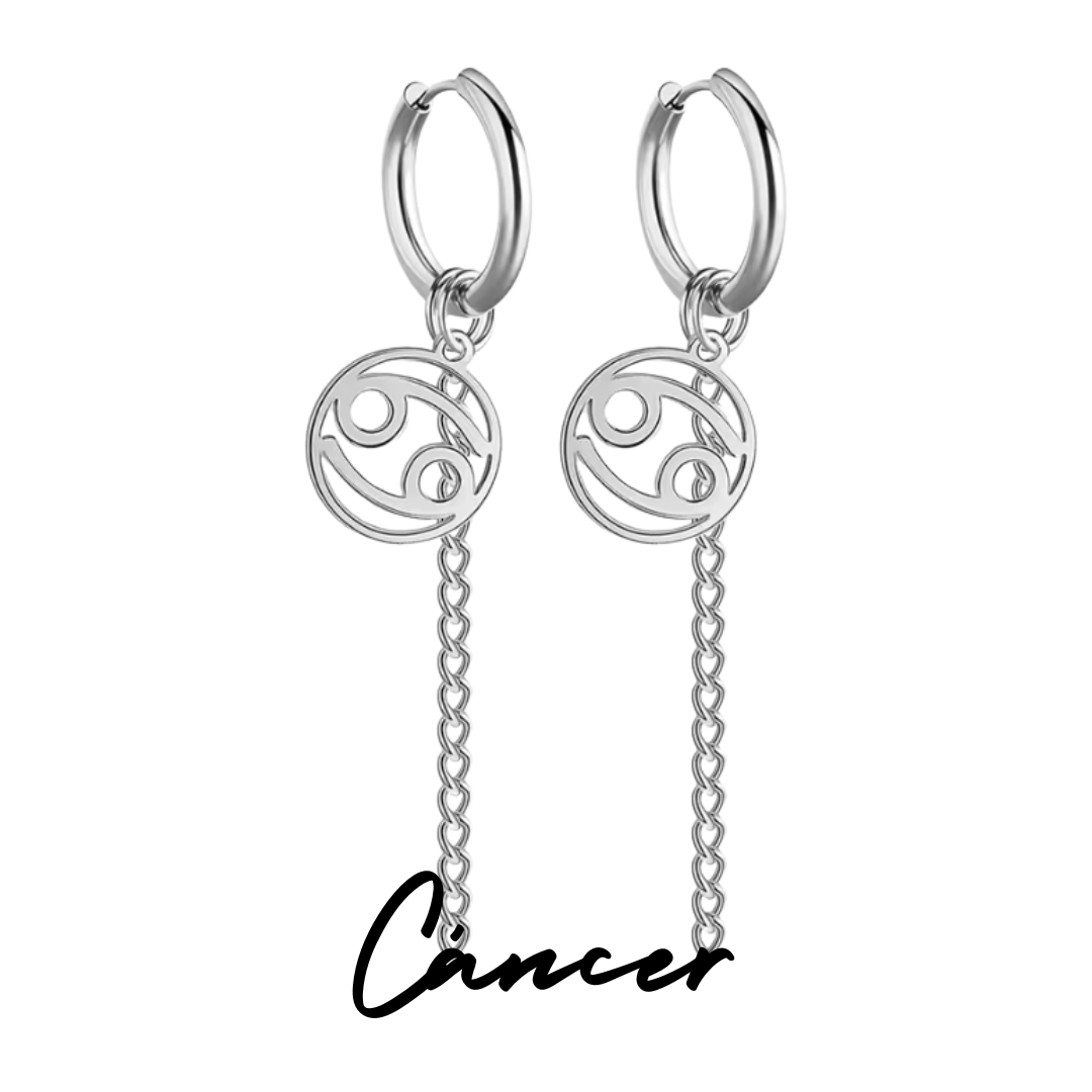 Pendientes Largos con Símbolo del Zodiaco