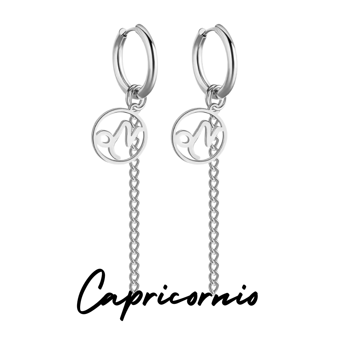 Pendientes Largos con Símbolo del Zodiaco