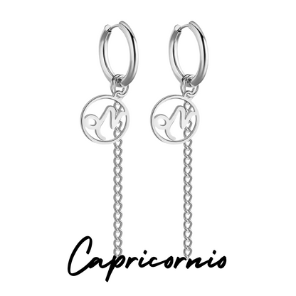 Pendientes Largos con Símbolo del Zodiaco