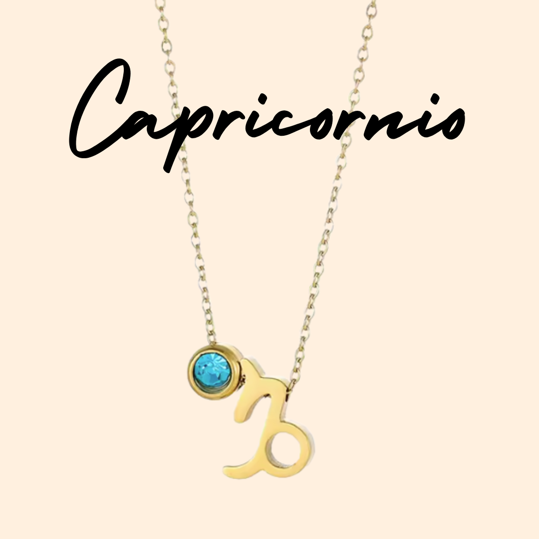 Colgante Doble - Símbolo del Zodiaco y Zirconita