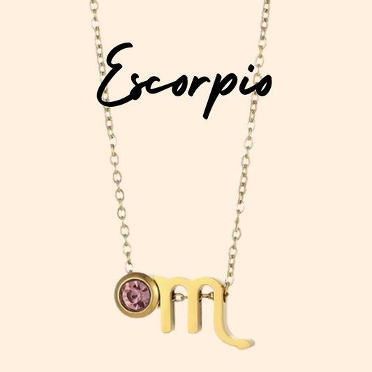 Colgante doble de Símbolo y Zirconita para ESCORPIO