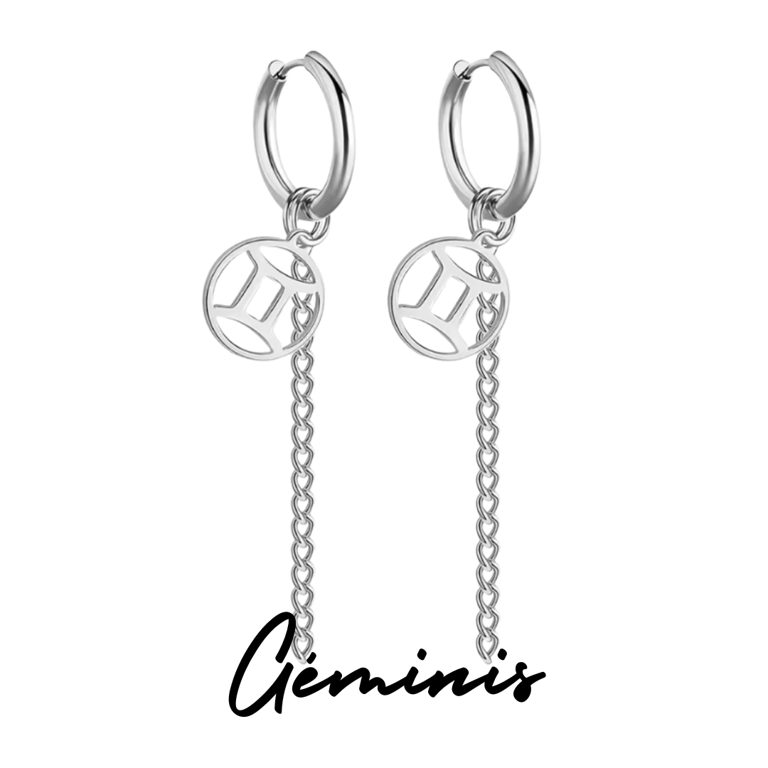 Pendientes Largos con Símbolo del Zodiaco