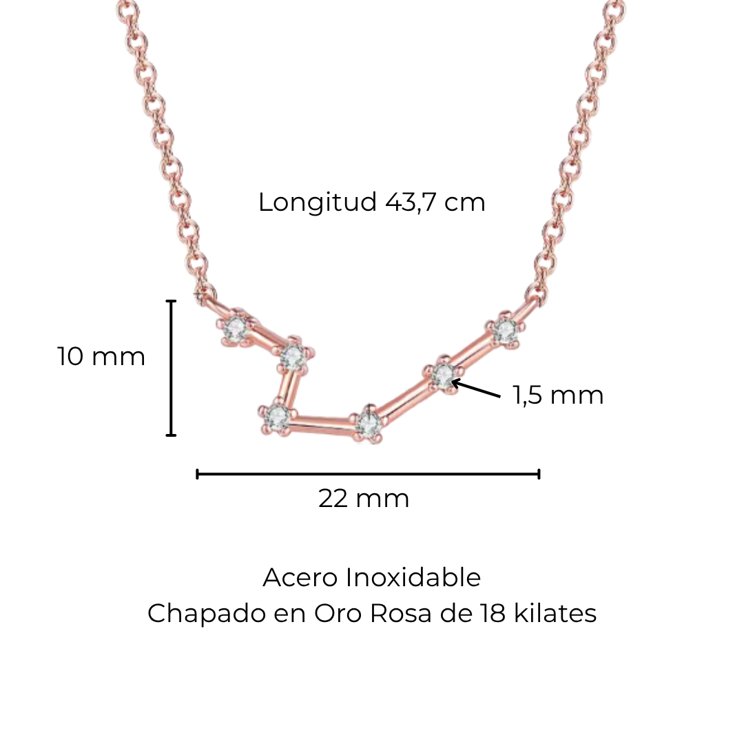 Collar con Constelación de ACUARIO Oro Rosa