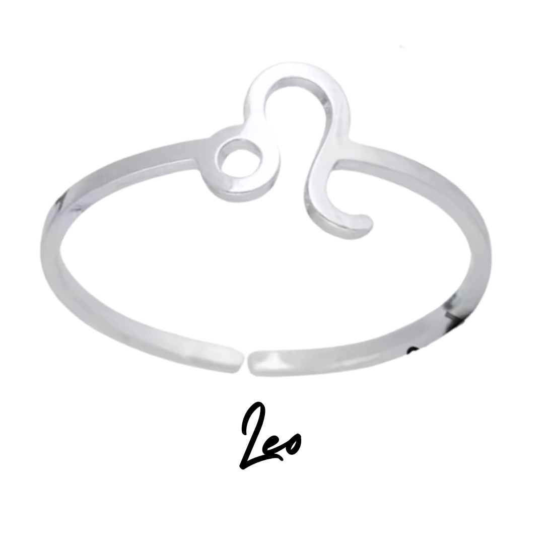 Anillo Plateado con Símbolo del Zodiaco