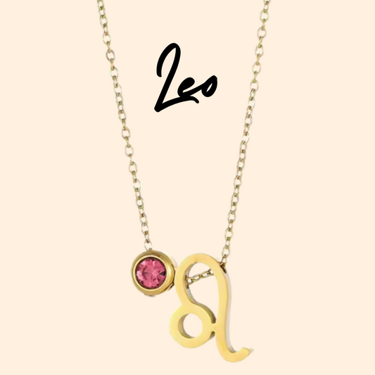 Colgante doble de Símbolo y Zirconita para LEO