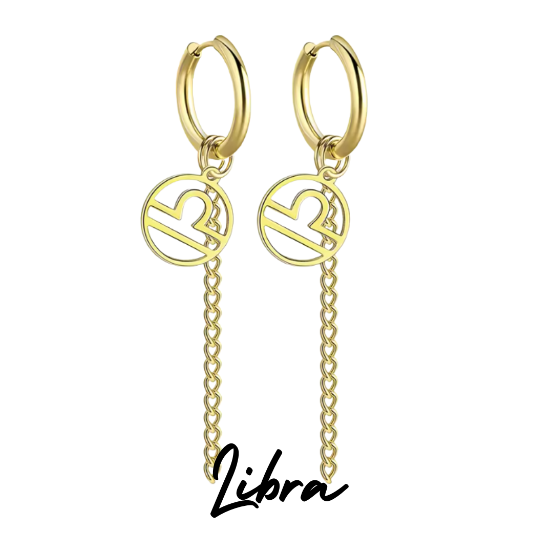 Pendientes Largos con Símbolo del Zodiaco