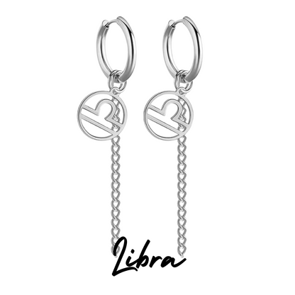 Pendientes Largos con Símbolo del Zodiaco
