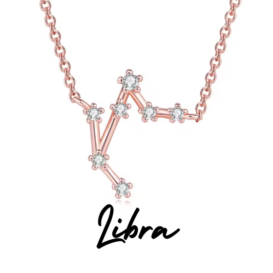 Collar con Constelación de LIBRA Oro Rosa