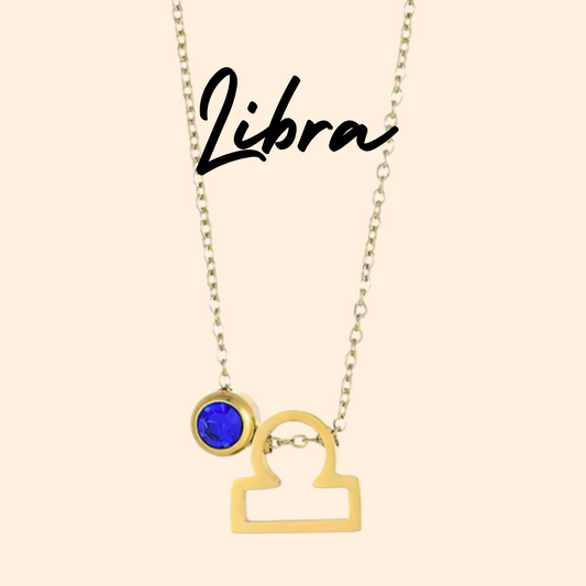 Colgante doble de Símbolo y Zirconita para LIBRA