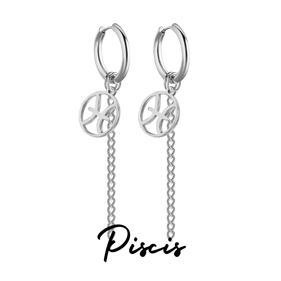 Pendientes Largos con Símbolo del Zodiaco