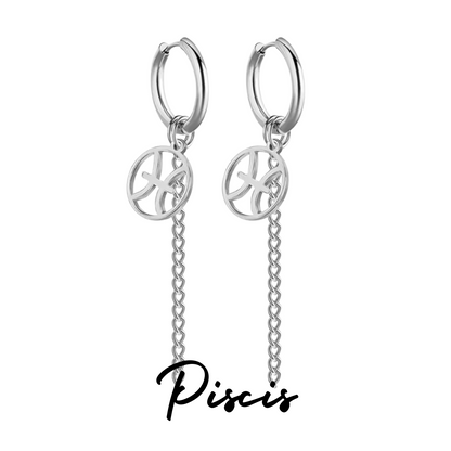 Pendientes Largos con Símbolo del Zodiaco