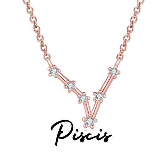 Collar con Constelación de PISCIS Oro Rosa