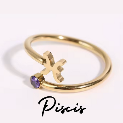 Anillo Dorado con Símbolo del Zodiaco