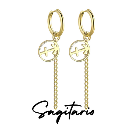 Pendientes Largos con Símbolo del Zodiaco