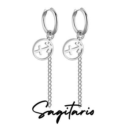 Pendientes Largos con Símbolo del Zodiaco