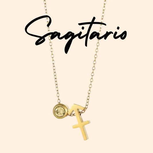 Colgante doble de Símbolo y Zirconita para SAGITARIO
