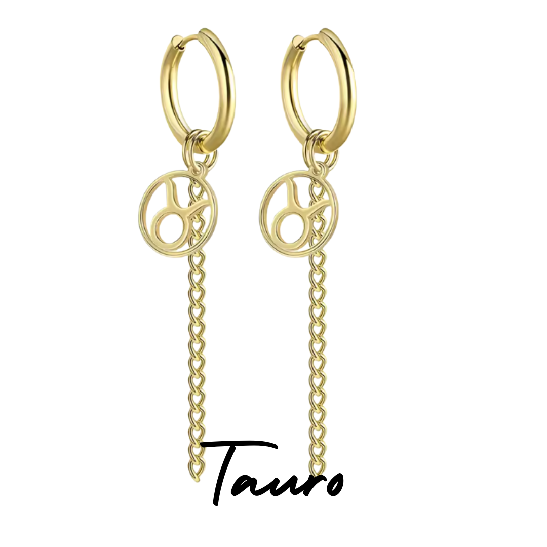 Pendientes Largos con Símbolo del Zodiaco
