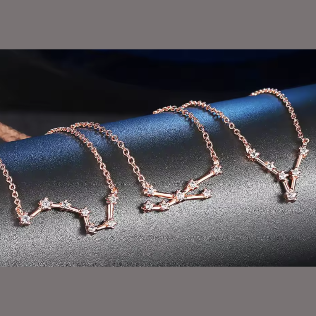 Collar con Constelación de ACUARIO Oro Rosa