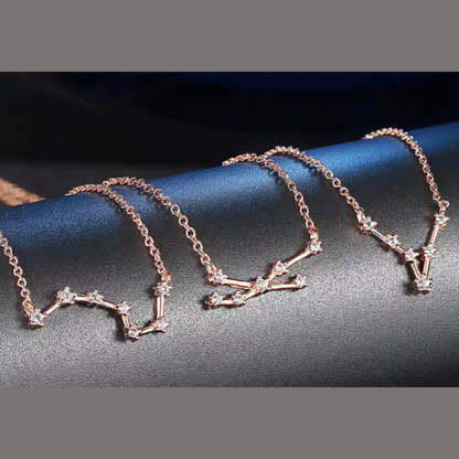 Collar con Constelación de ACUARIO Oro Rosa