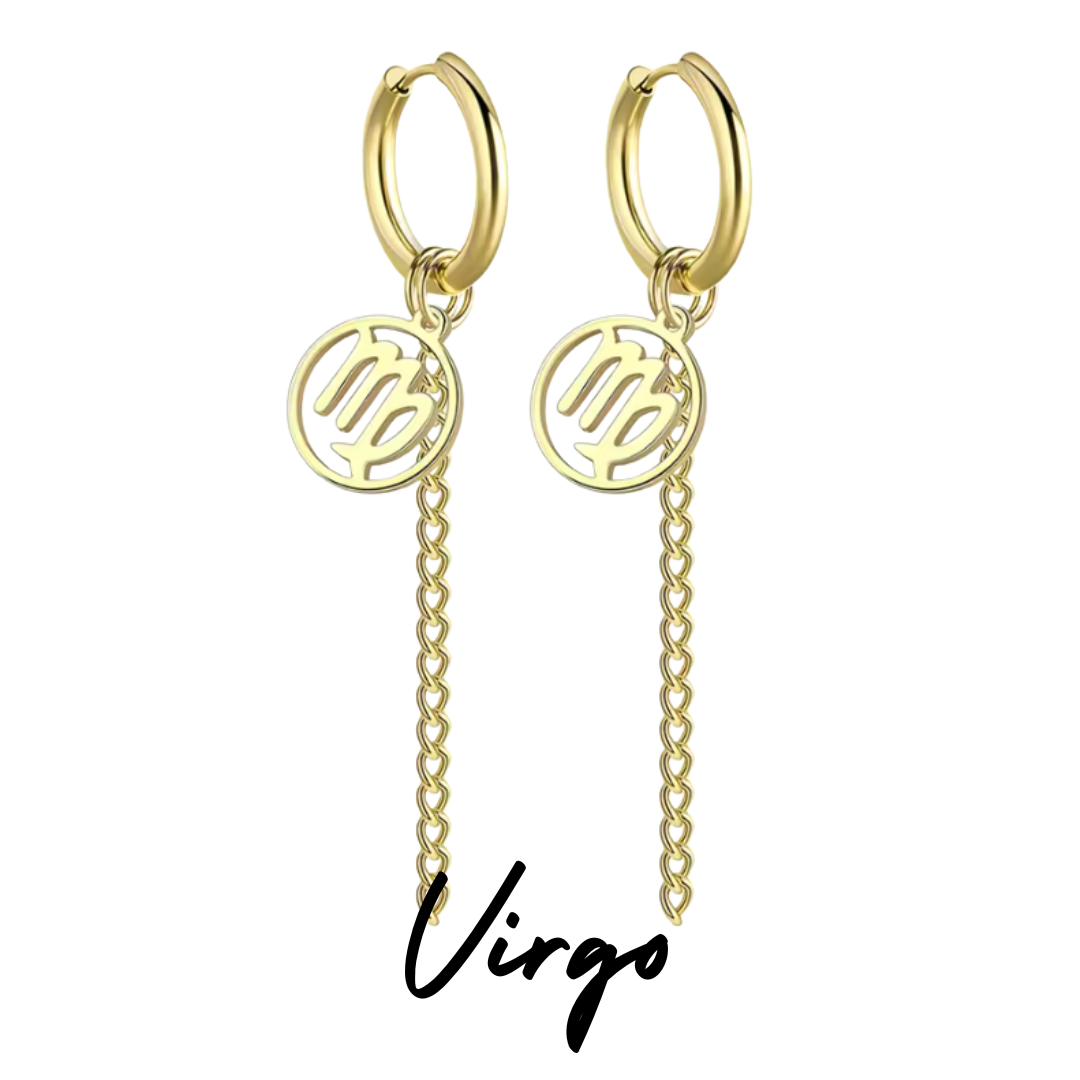 Pendientes Largos con Símbolo del Zodiaco